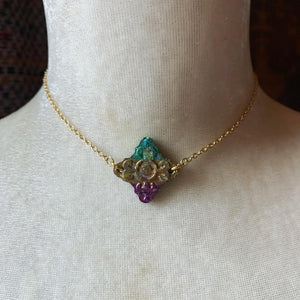 Muddy-Gras Baroque Cross Necklace