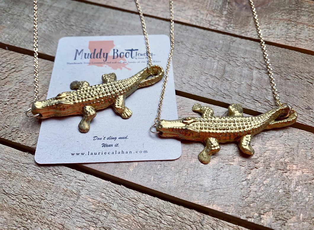 Golden Gator Necklace