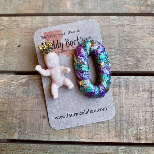 King Cake & Baby Mud Studs